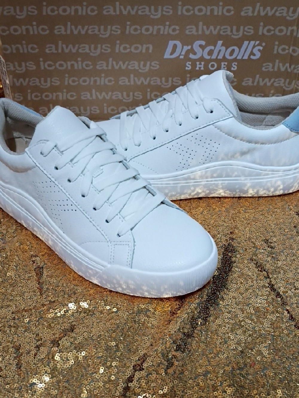 Dr. Scholl's Men's White Low-Top Leather Sneakers